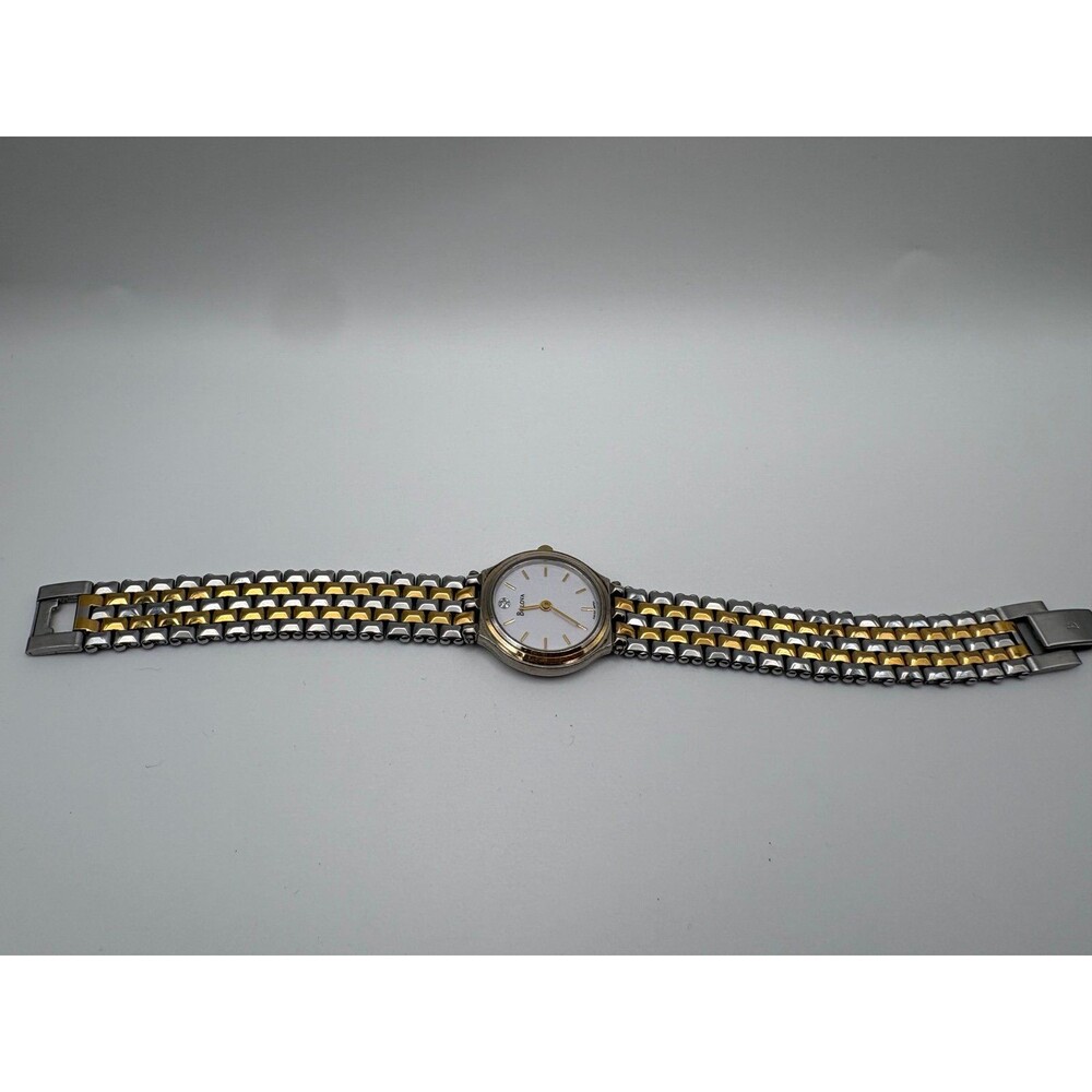 Vintage Bulova 98P04 Two-Tone Diamond Dial Ladies Watch - New Battery Fitted - Picture 4 of 11